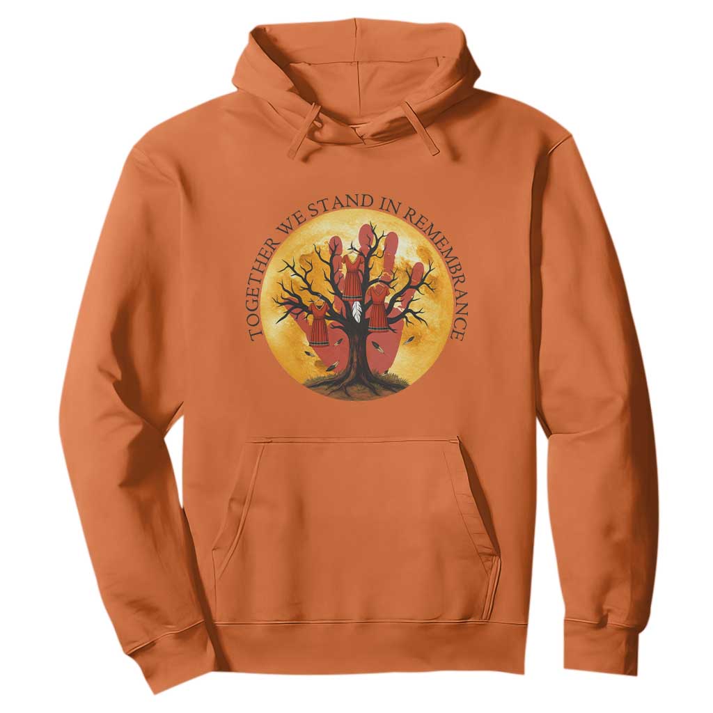 MMIW Red Hand Indigenous Native American Hoodie Together We Stand In Remembrance