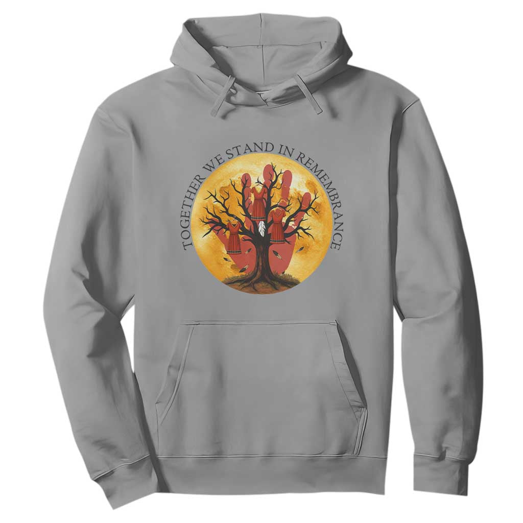 MMIW Red Hand Indigenous Native American Hoodie Together We Stand In Remembrance