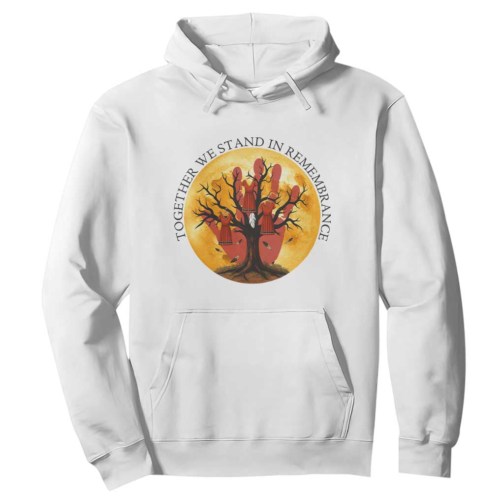 MMIW Red Hand Indigenous Native American Hoodie Together We Stand In Remembrance