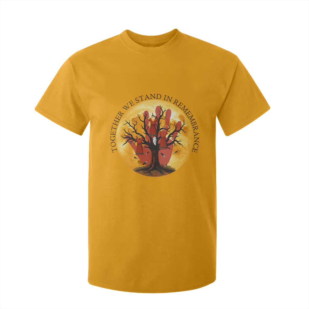 MMIW Red Hand Indigenous Native American T Shirt For Kid Together We Stand In Remembrance