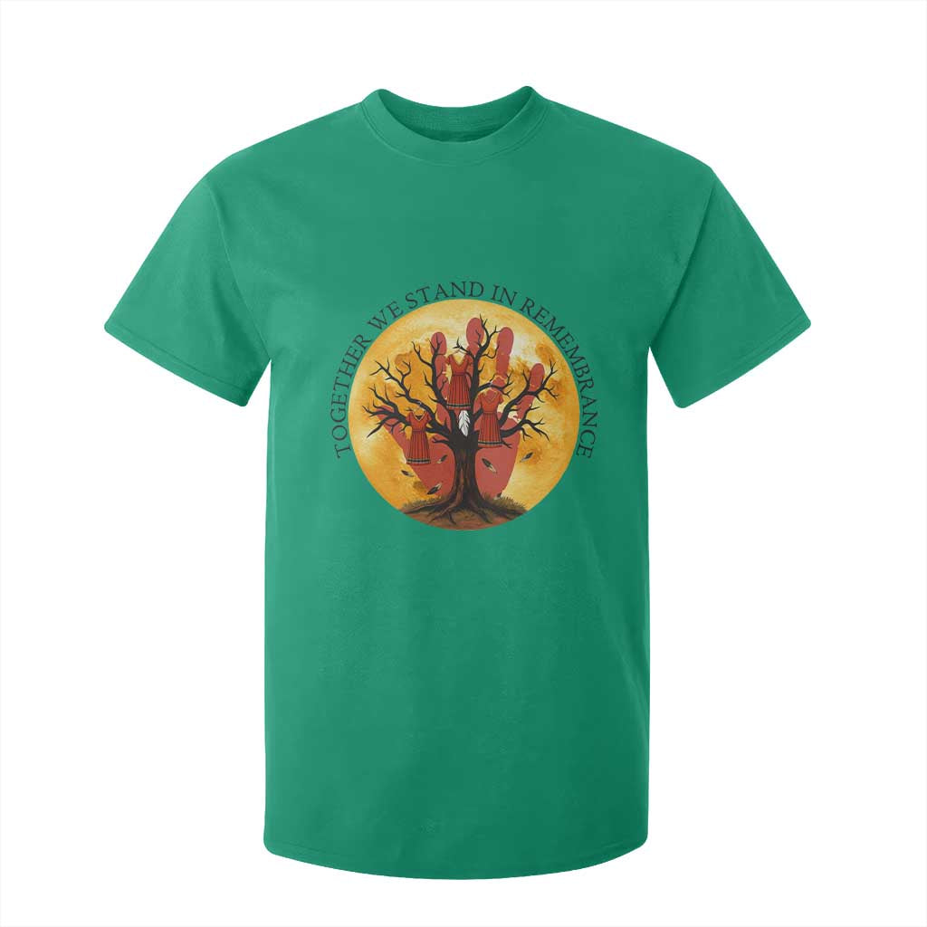 MMIW Red Hand Indigenous Native American T Shirt For Kid Together We Stand In Remembrance