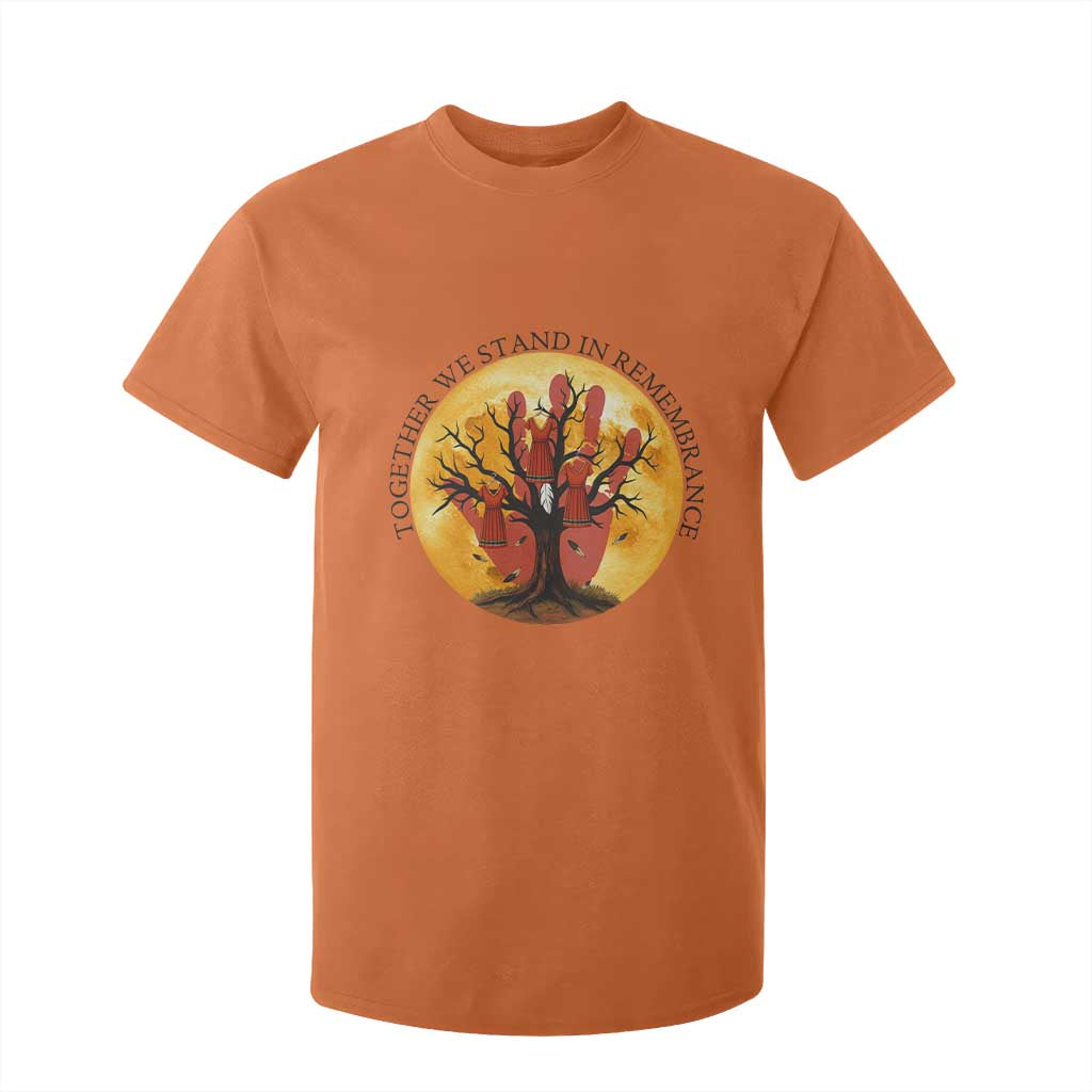 MMIW Red Hand Indigenous Native American T Shirt For Kid Together We Stand In Remembrance