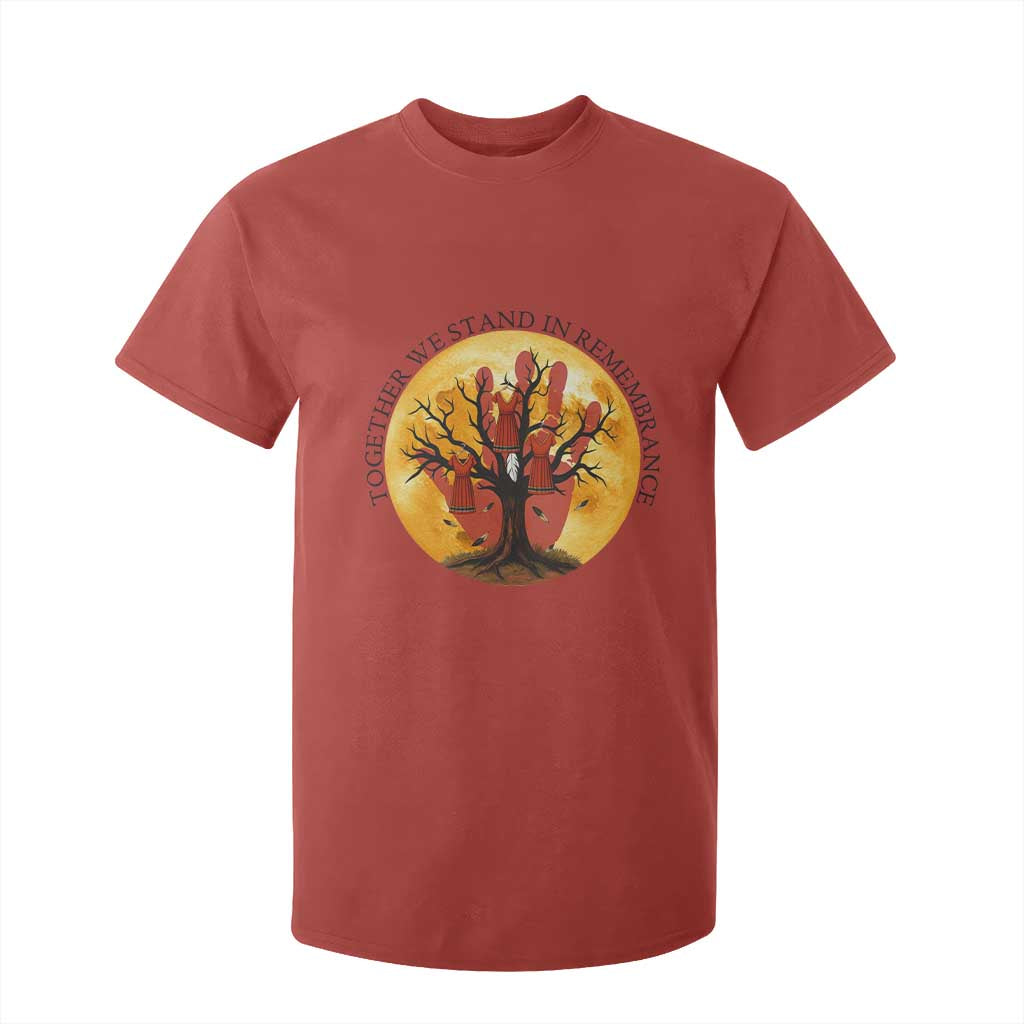 MMIW Red Hand Indigenous Native American T Shirt For Kid Together We Stand In Remembrance