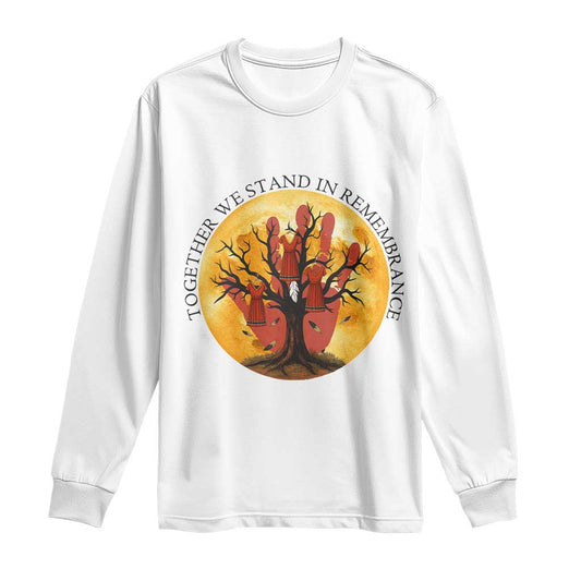MMIW Red Hand Indigenous Native American Long Sleeve Shirt Together We Stand In Remembrance