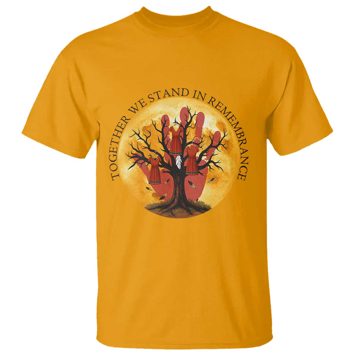 MMIW Red Hand Indigenous Native American T Shirt Together We Stand In Remembrance