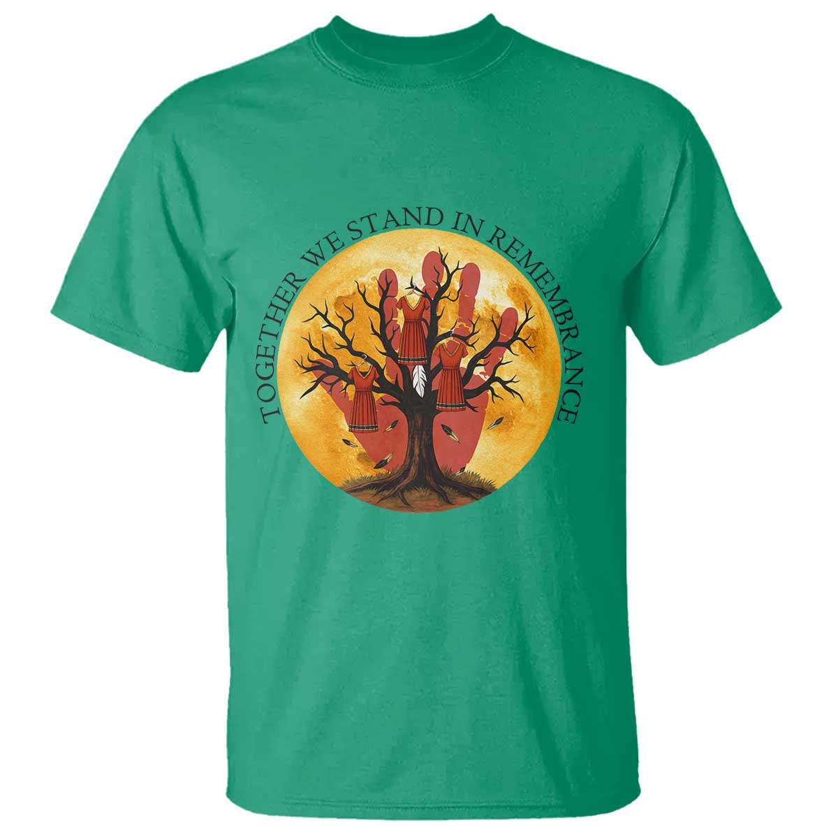 MMIW Red Hand Indigenous Native American T Shirt Together We Stand In Remembrance