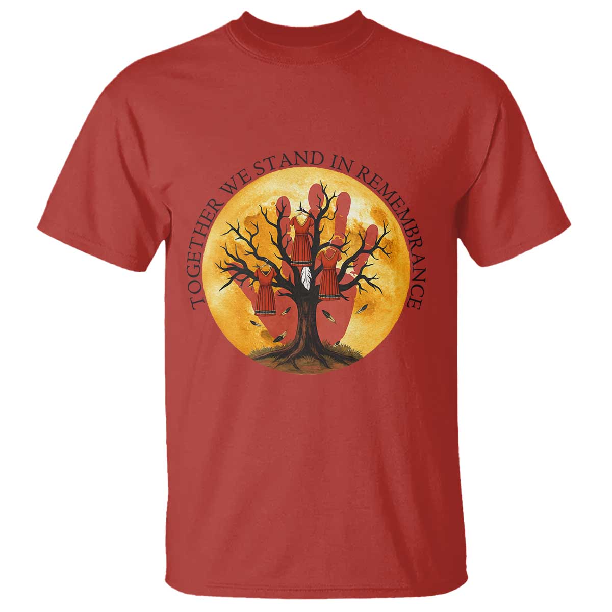 MMIW Red Hand Indigenous Native American T Shirt Together We Stand In Remembrance