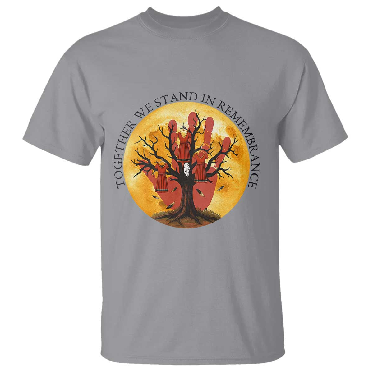 MMIW Red Hand Indigenous Native American T Shirt Together We Stand In Remembrance