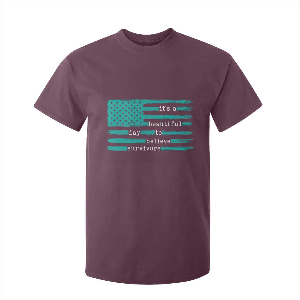 Sexual Assault Prevention Support T Shirt For Kid It's a Beautiful Day To Believe Survivors