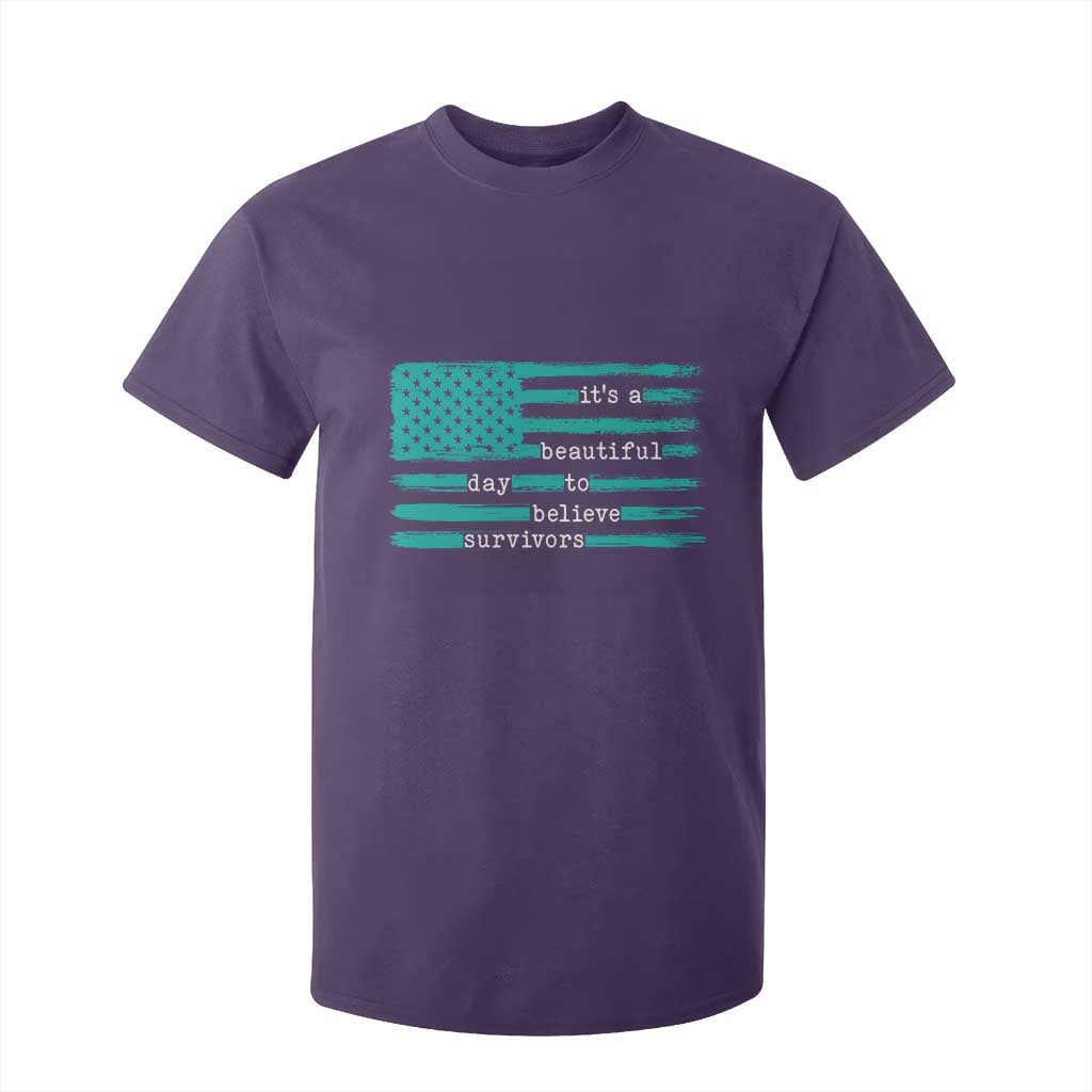 Sexual Assault Prevention Support T Shirt For Kid It's a Beautiful Day To Believe Survivors