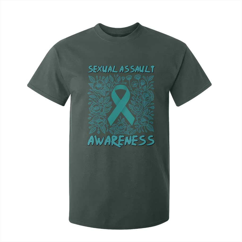 Sexual Assault Prevention Support T Shirt For Kid Teal SAAM Supporter
