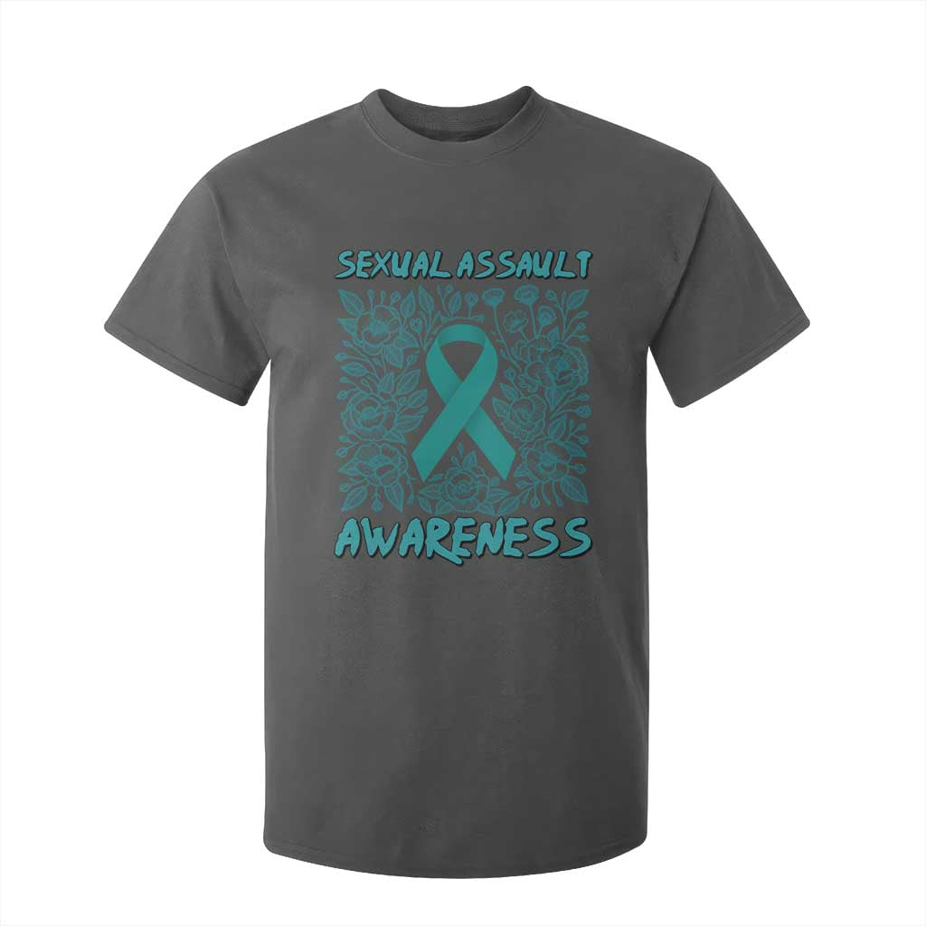 Sexual Assault Prevention Support T Shirt For Kid Teal SAAM Supporter