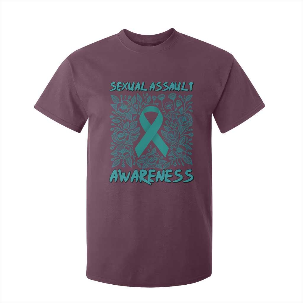 Sexual Assault Prevention Support T Shirt For Kid Teal SAAM Supporter