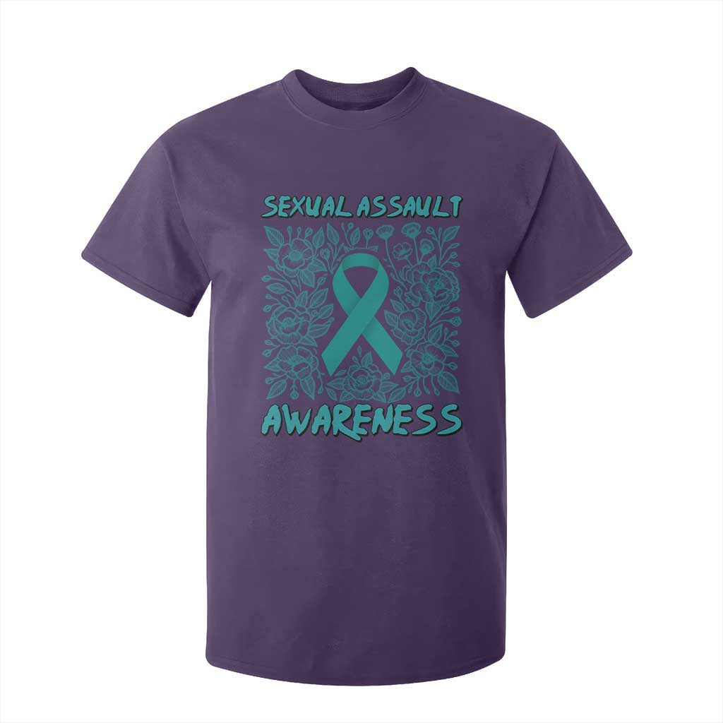Sexual Assault Prevention Support T Shirt For Kid Teal SAAM Supporter
