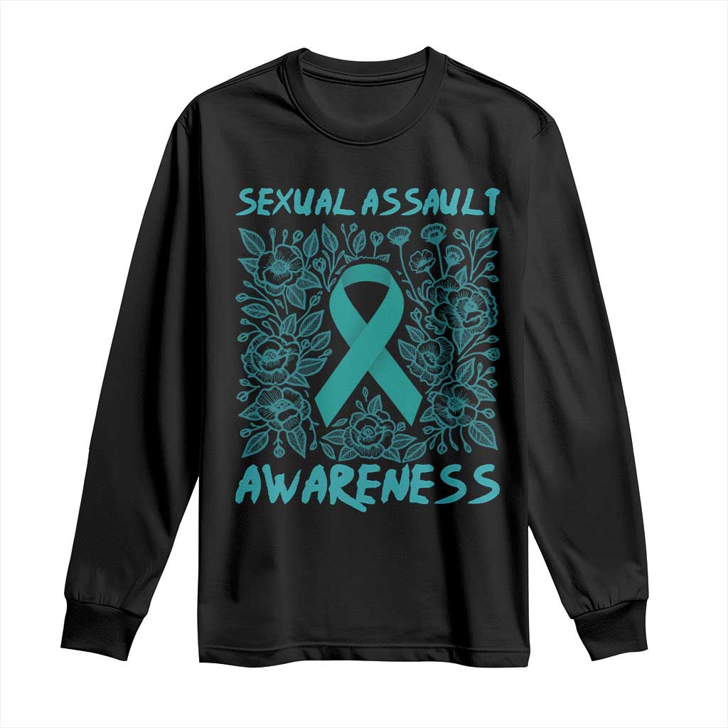 Sexual Assault Prevention Support Long Sleeve Shirt Teal SAAM Supporter