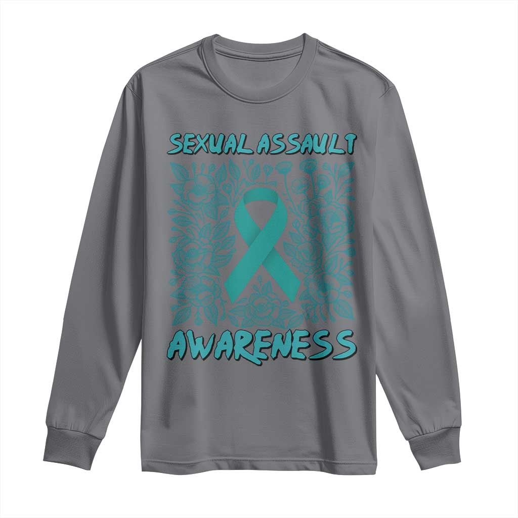 Sexual Assault Prevention Support Long Sleeve Shirt Teal SAAM Supporter