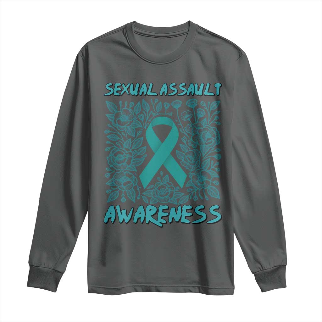 Sexual Assault Prevention Support Long Sleeve Shirt Teal SAAM Supporter