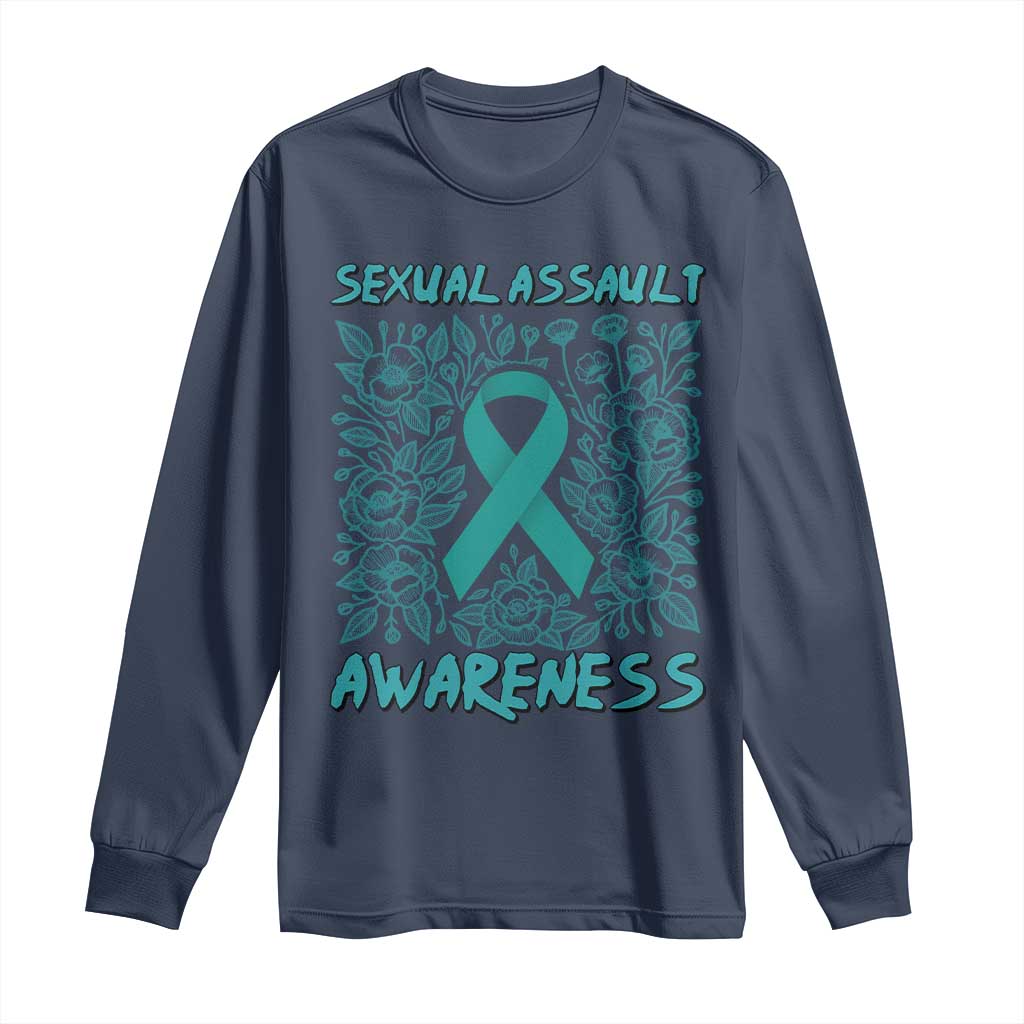 Sexual Assault Prevention Support Long Sleeve Shirt Teal SAAM Supporter