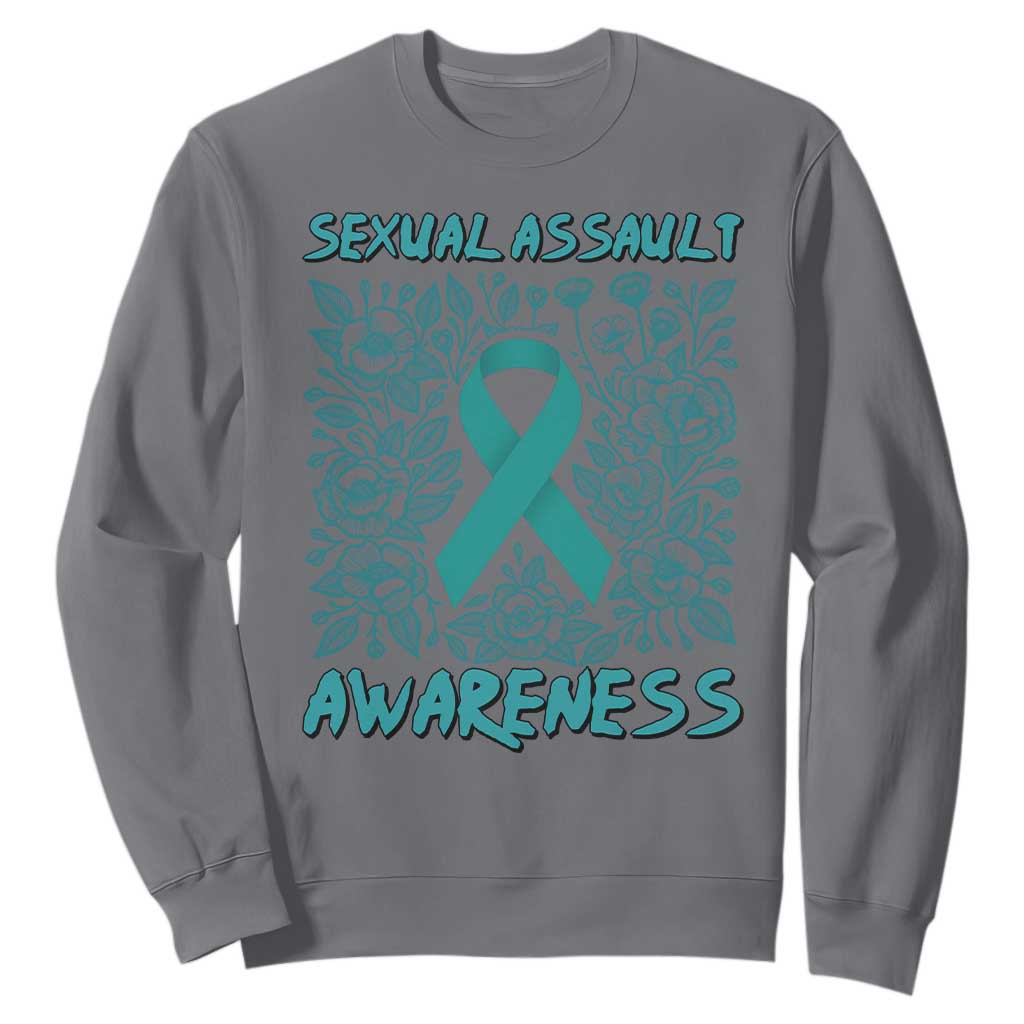 Sexual Assault Prevention Support Sweatshirt Teal SAAM Supporter
