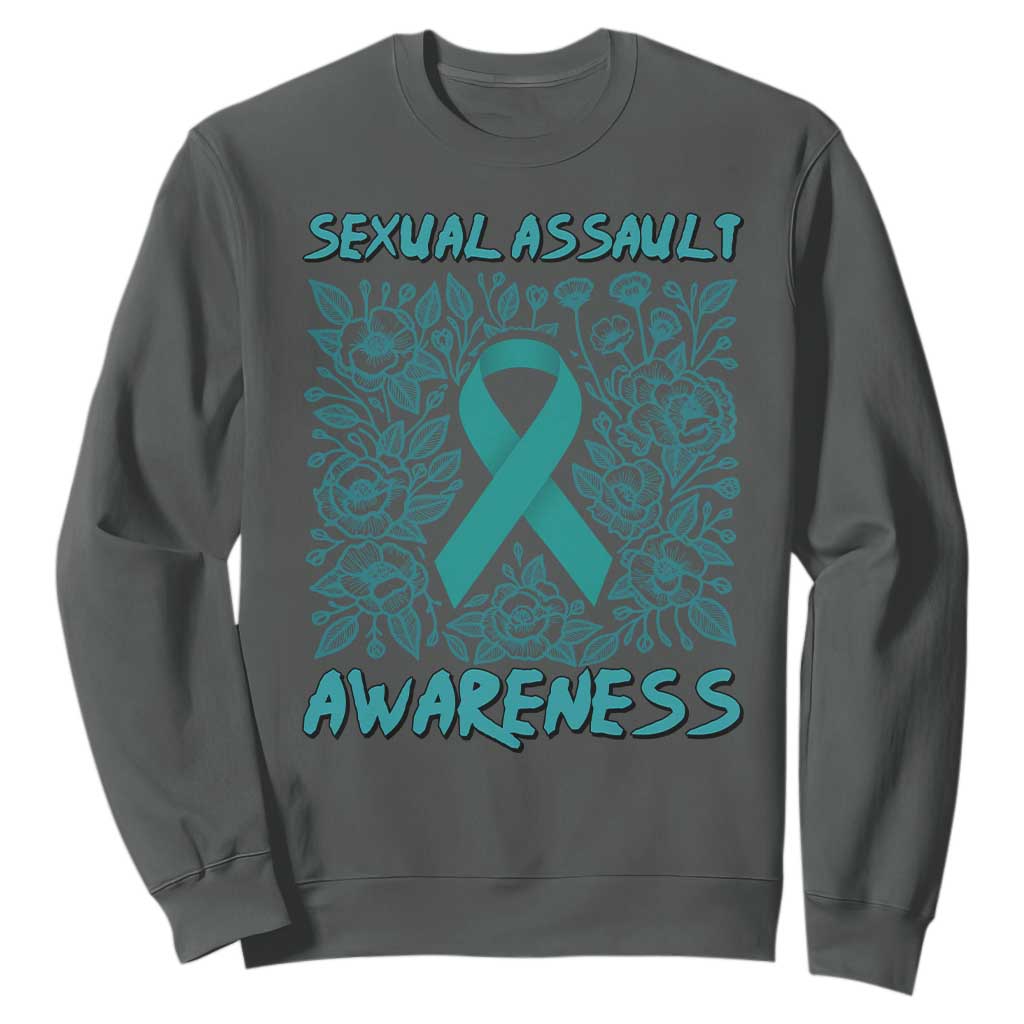 Sexual Assault Prevention Support Sweatshirt Teal SAAM Supporter