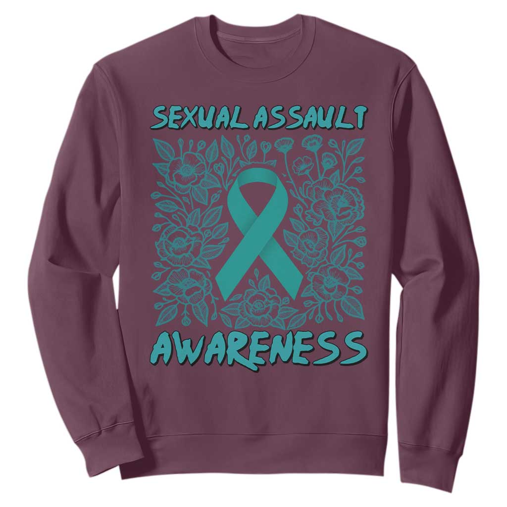 Sexual Assault Prevention Support Sweatshirt Teal SAAM Supporter