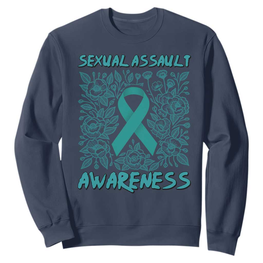 Sexual Assault Prevention Support Sweatshirt Teal SAAM Supporter