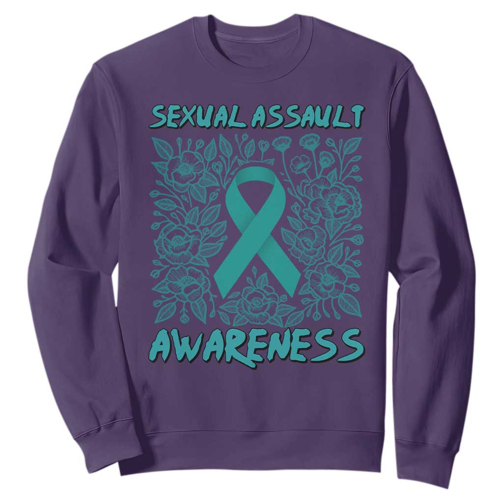 Sexual Assault Prevention Support Sweatshirt Teal SAAM Supporter