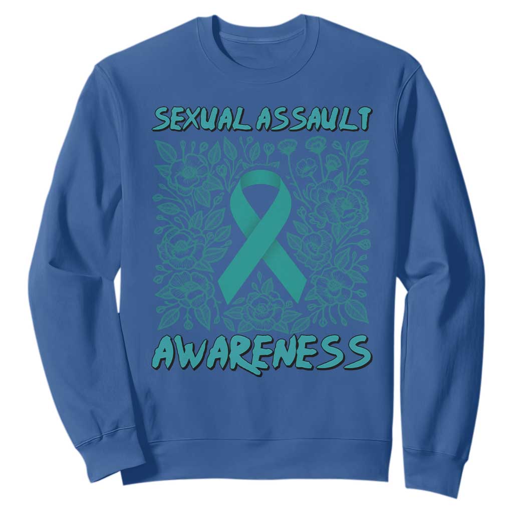 Sexual Assault Prevention Support Sweatshirt Teal SAAM Supporter