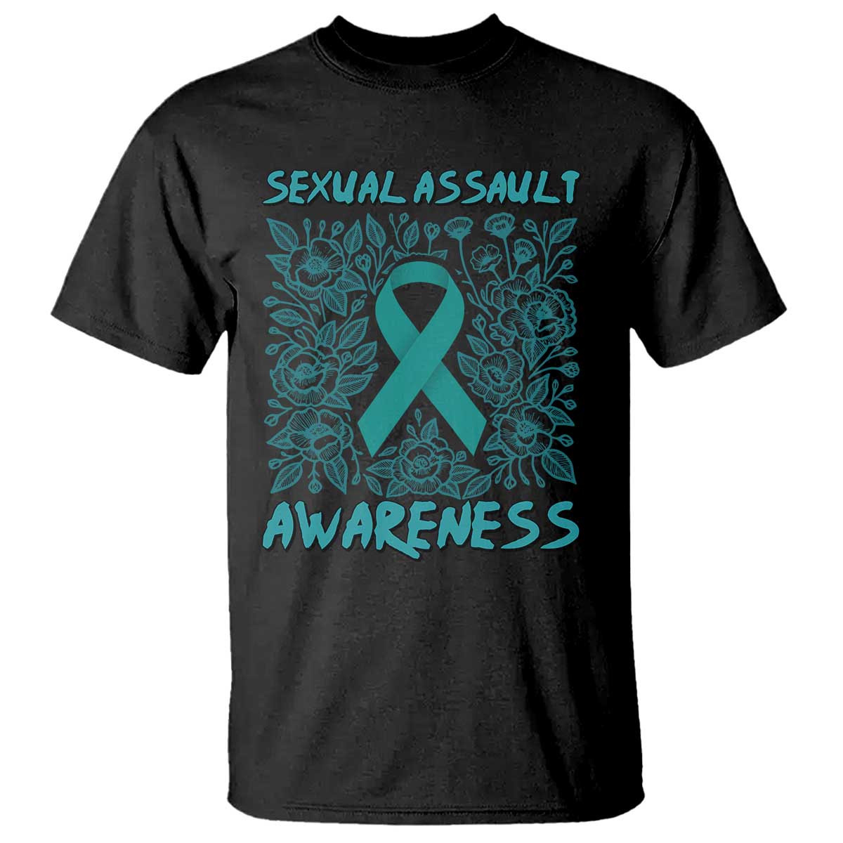 Sexual Assault Prevention Support T Shirt Teal SAAM Supporter