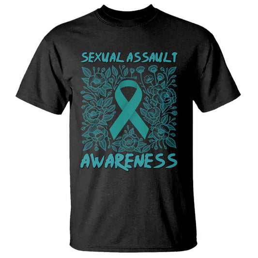 Sexual Assault Prevention Support T Shirt Teal SAAM Supporter