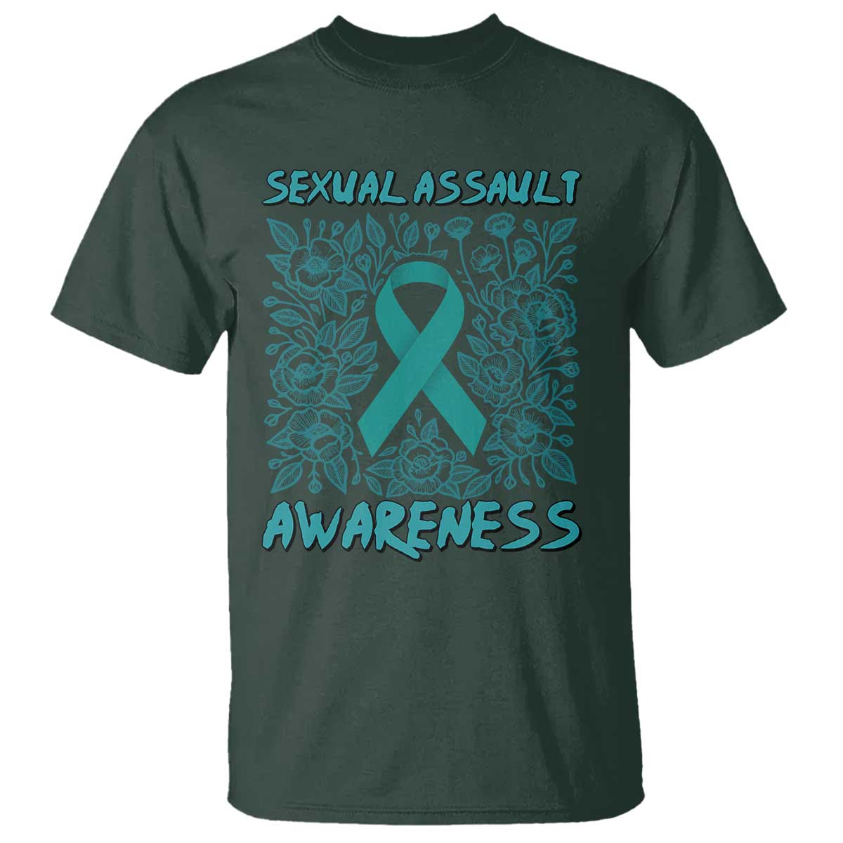 Sexual Assault Prevention Support T Shirt Teal SAAM Supporter