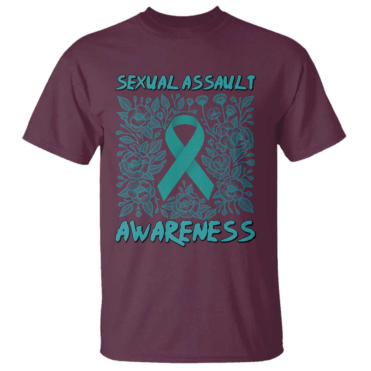 Sexual Assault Prevention Support T Shirt Teal SAAM Supporter