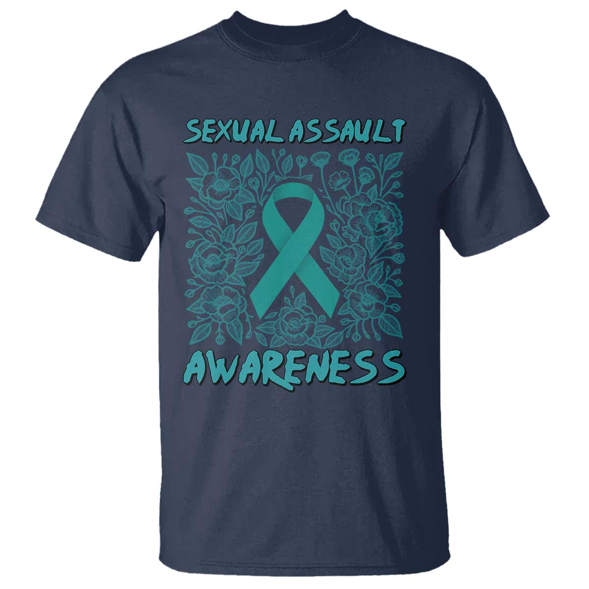 Sexual Assault Prevention Support T Shirt Teal SAAM Supporter