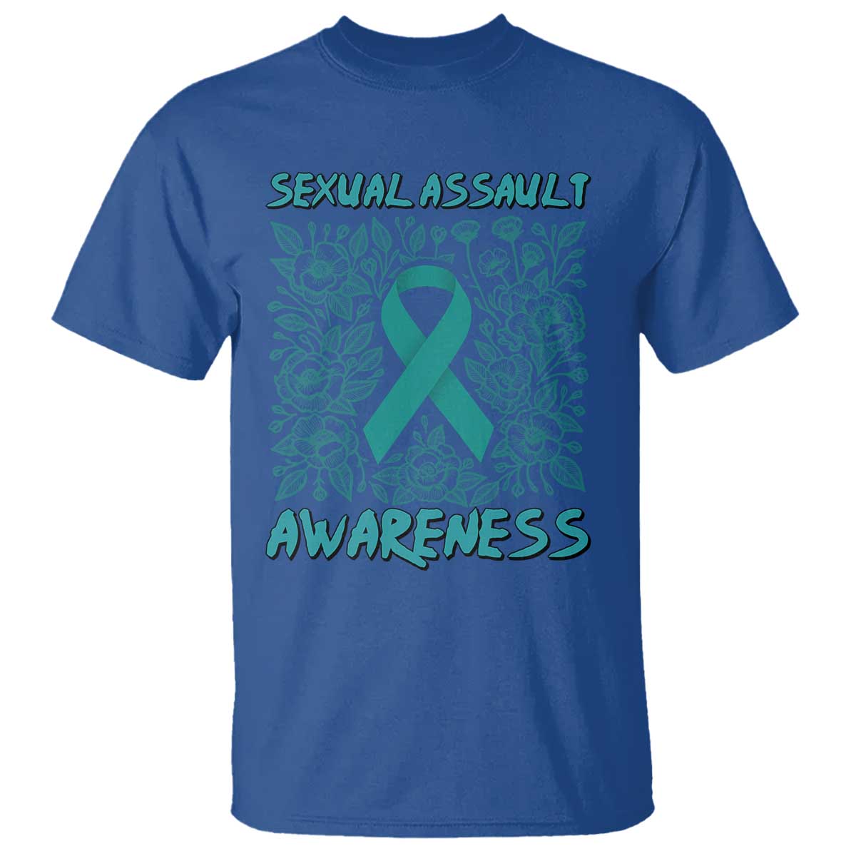 Sexual Assault Prevention Support T Shirt Teal SAAM Supporter