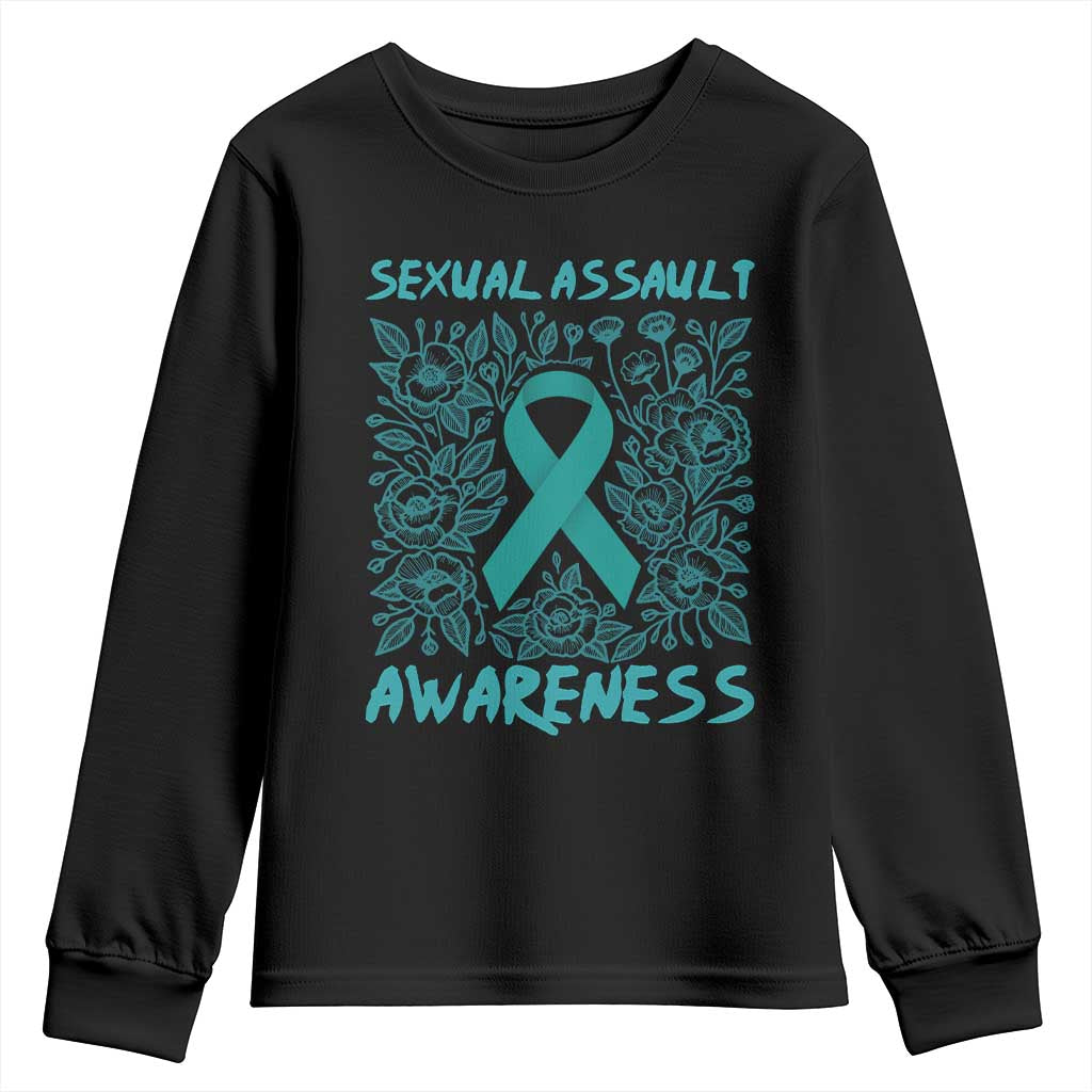 Sexual Assault Prevention Support Youth Sweatshirt Teal SAAM Supporter