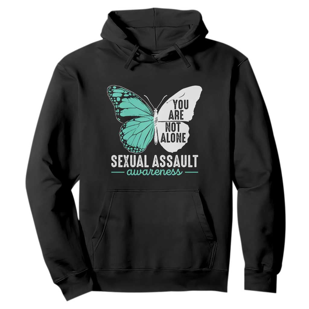 April Sexual Assault Prevention Support Hoodie Teal Ribbon Flower