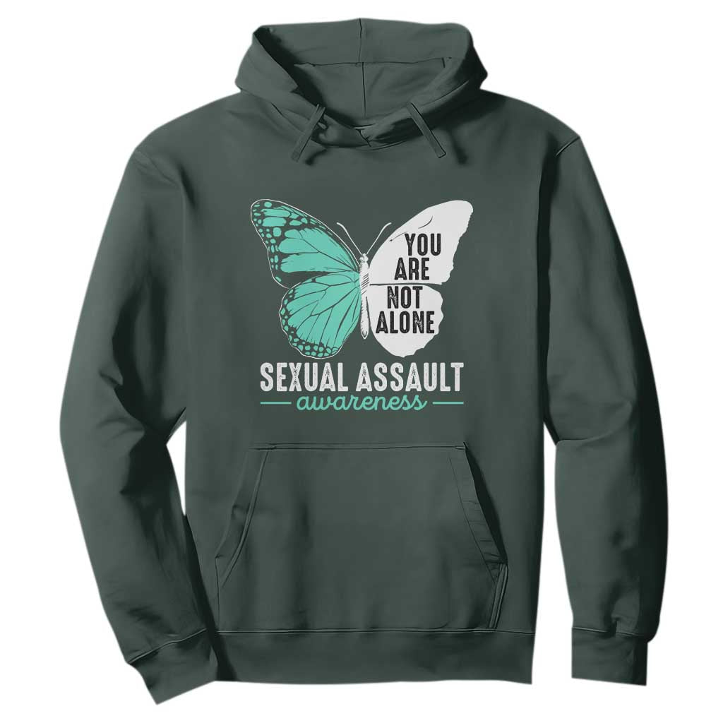April Sexual Assault Prevention Support Hoodie Teal Ribbon Flower