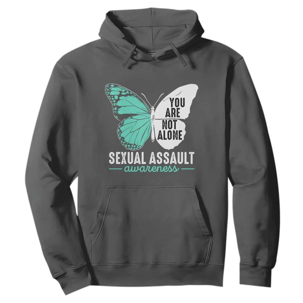 April Sexual Assault Prevention Support Hoodie Teal Ribbon Flower