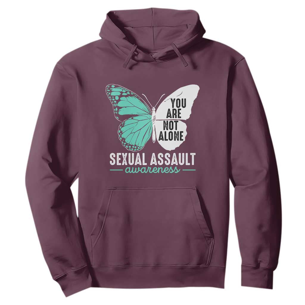April Sexual Assault Prevention Support Hoodie Teal Ribbon Flower