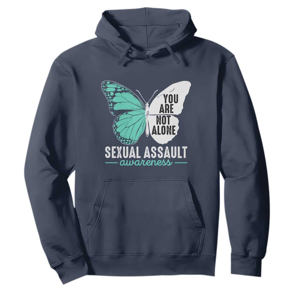 April Sexual Assault Prevention Support Hoodie Teal Ribbon Flower