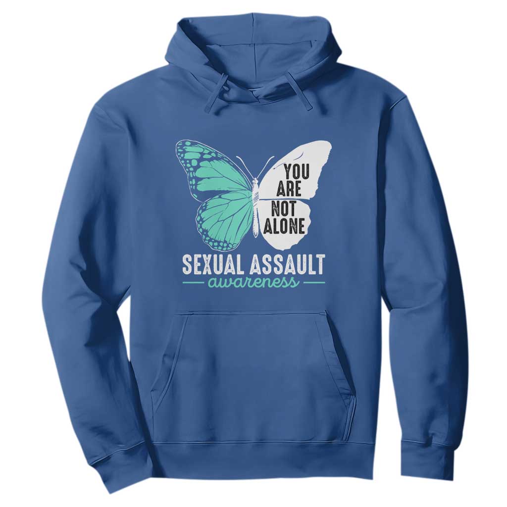 April Sexual Assault Prevention Support Hoodie Teal Ribbon Flower