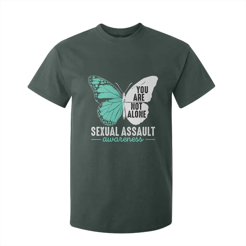 April Sexual Assault Prevention Support T Shirt For Kid Teal Ribbon Flower
