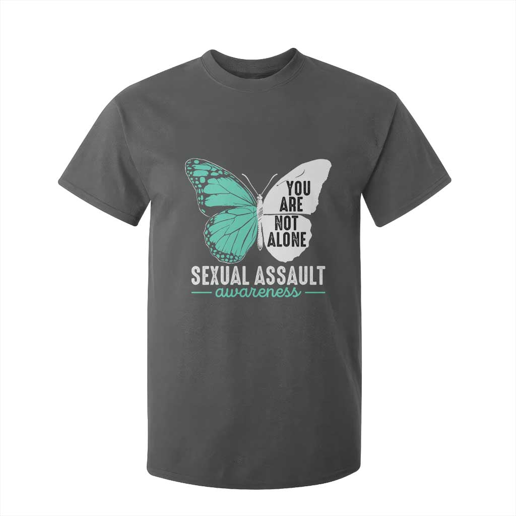 April Sexual Assault Prevention Support T Shirt For Kid Teal Ribbon Flower