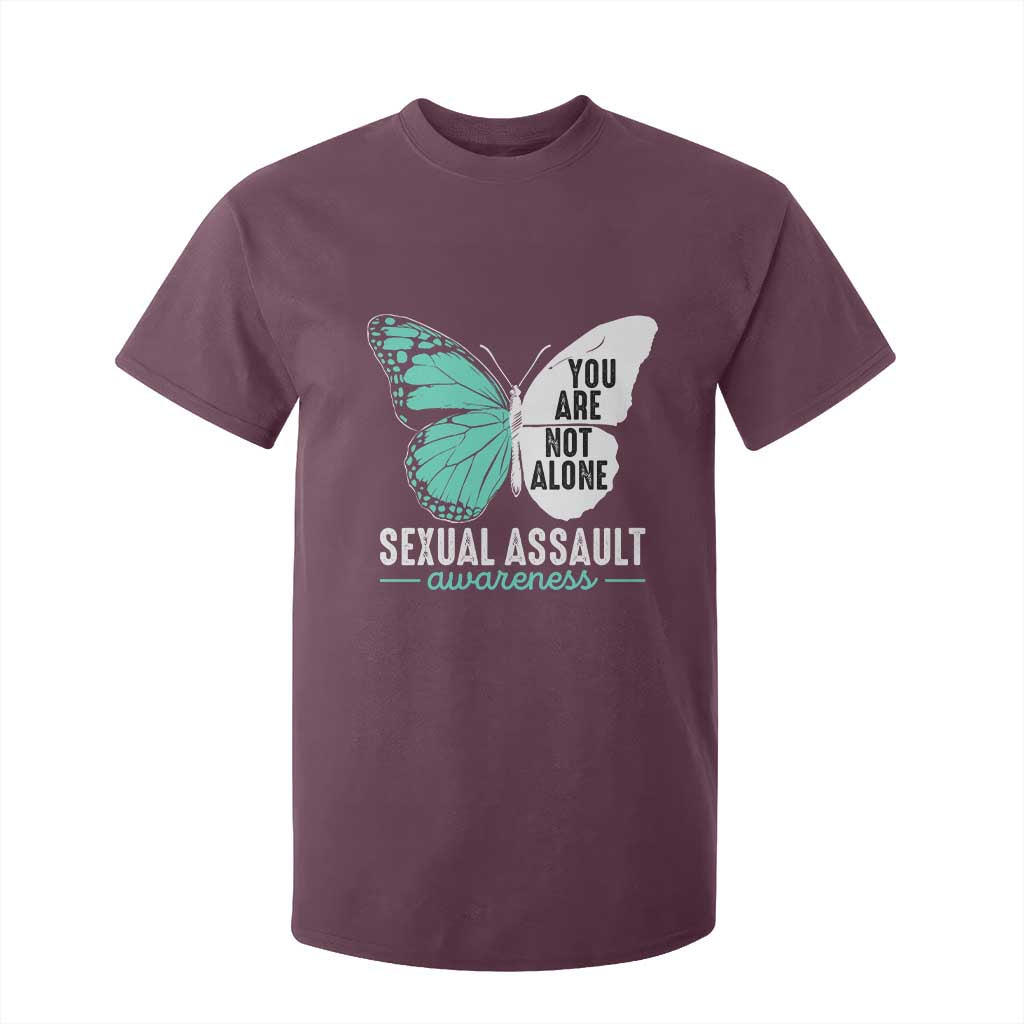 April Sexual Assault Prevention Support T Shirt For Kid Teal Ribbon Flower