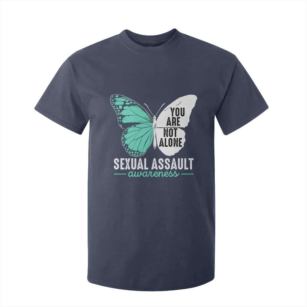 April Sexual Assault Prevention Support T Shirt For Kid Teal Ribbon Flower