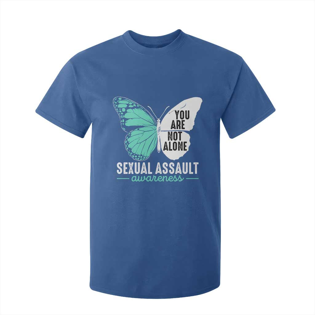April Sexual Assault Prevention Support T Shirt For Kid Teal Ribbon Flower
