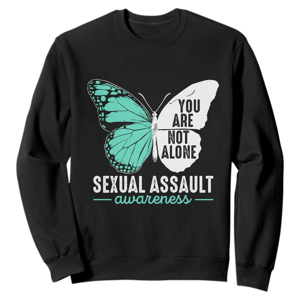 April Sexual Assault Prevention Support Sweatshirt Teal Ribbon Flower