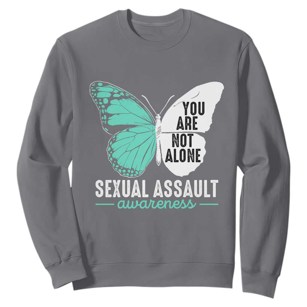 April Sexual Assault Prevention Support Sweatshirt Teal Ribbon Flower