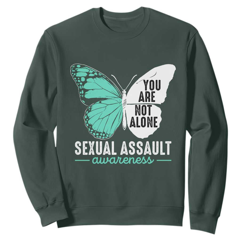 April Sexual Assault Prevention Support Sweatshirt Teal Ribbon Flower
