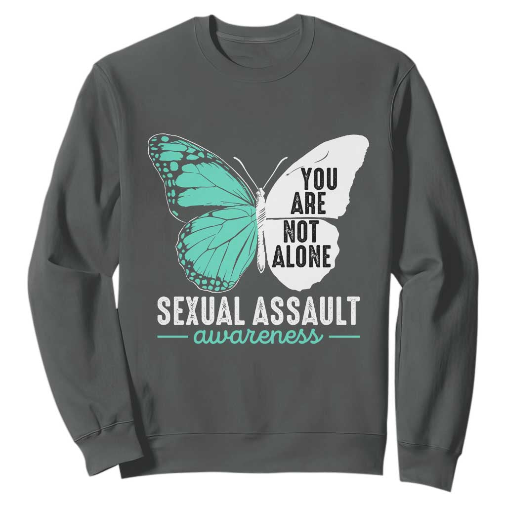 April Sexual Assault Prevention Support Sweatshirt Teal Ribbon Flower